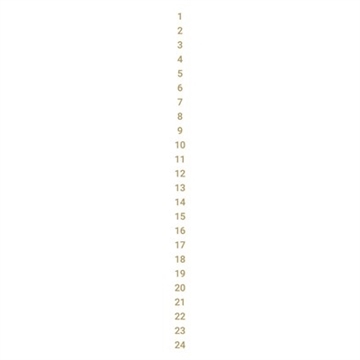 Kalendertal 15 cm. guld